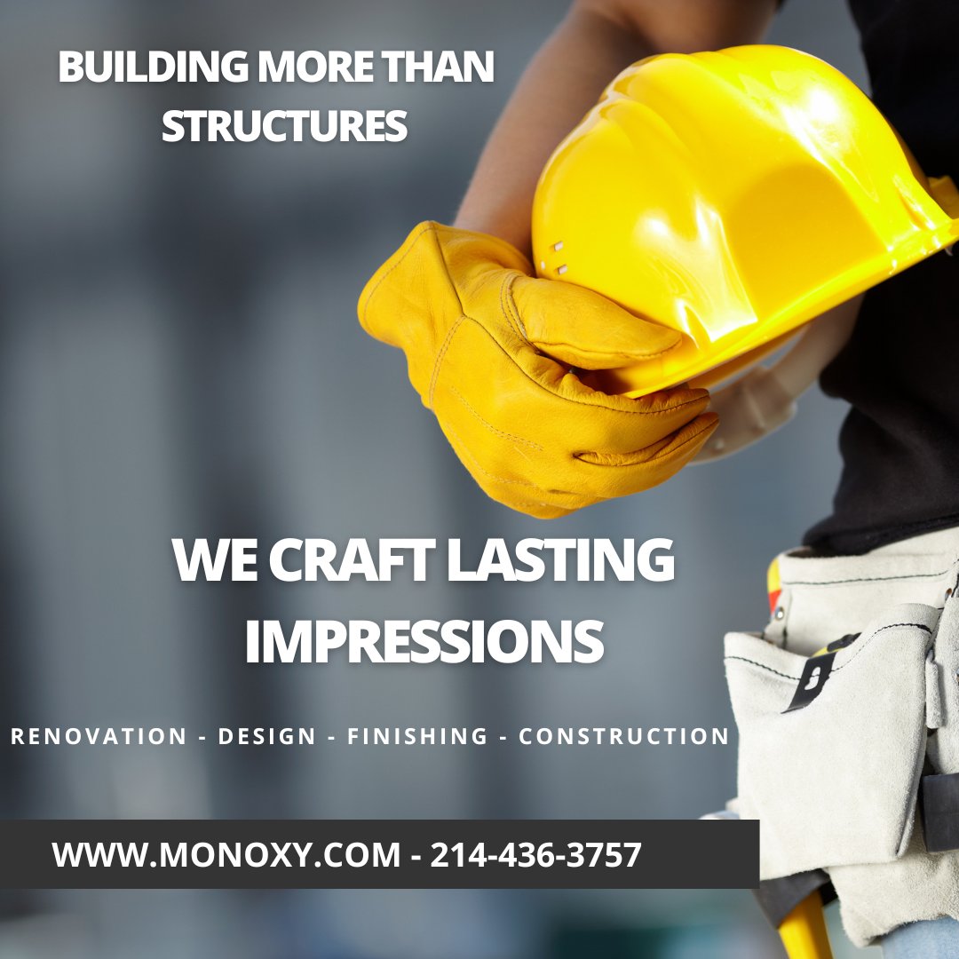 🏡 Monoxy Construction doesn't just build homes; we craft experiences. 
📌Ready to transform? Connect with Monoxy Construction and let's build an experience together 📞  214-436-3757 📩 info@monoxy.com 🌐monoxy.com

#Monoxy #Monoxyconstruction #construction