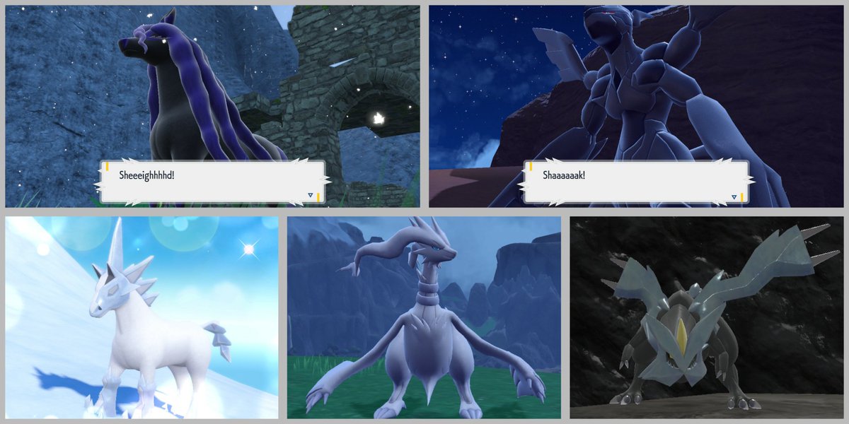 ObsidianKarasu's tweet photo. The hunt continues as five more legendary Pokémon have been successfully located and captured thanks to Snacksworth, including Spectrier, Glastrier, Zekrom, Reshiram, & Kyurem! 🗺🧭
#PokemonScarletViolet #IndigoDisk #LegendaryHunter #NintendoSwitch https://t.co/4kQgBJmWPe