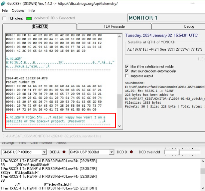 Jutahariadi's tweet photo. MONITOR-1 over Bali, 2024-01-02, 15:33 UTC.
10 packets decoded, received 1 new code.
#RS32S #MONITOR1 #SPACEP #NEWYEARSPACEDIPLOMA @R4UAB https://t.co/k27VW6nSj5
