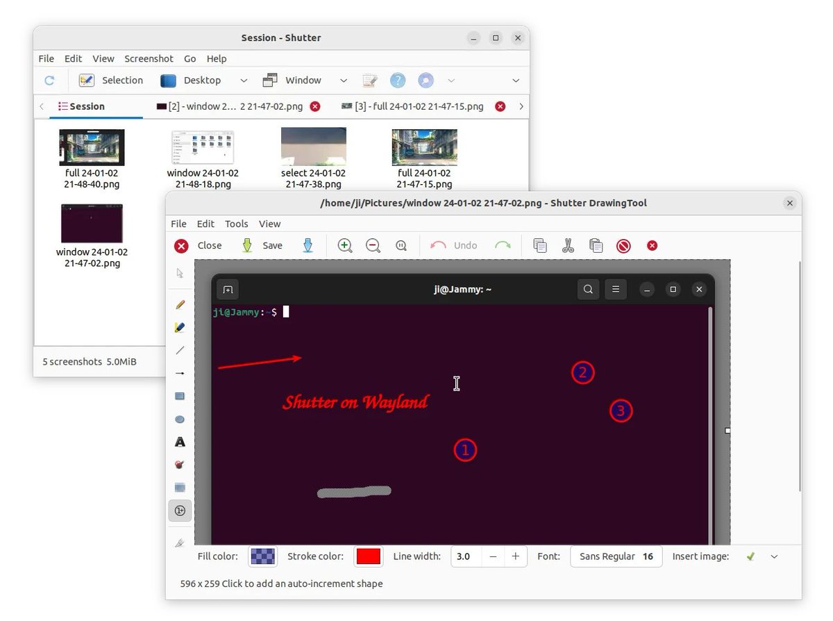 Shutter screenshot tool can now capture app window/selection area in Wayland ubuntuhandbook.org/index.php/2024…