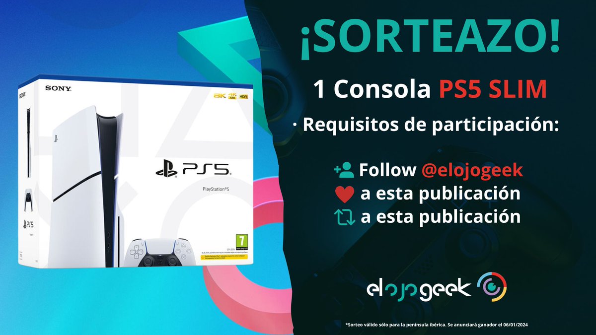 El Ojo Geek 👁️ (@elojogeek) on Twitter photo 🔴 ¡SORTEAZO DE REYES MAGOS! 🔴
👑 ¡Llévate la nueva 'PS5 Slim' POR LA CARA! 👑
Requisitos:
- Seguir a <a href="/ElOjoGeek/">El Ojo Geek 👁️</a>
- Like ❤️ y RT 🔃 a este post
Let's go! 🔥 🔴 ¡SORTEAZO DE REYES MAGOS! 🔴
👑 ¡Llévate la nueva 'PS5 Slim' POR LA CARA! 👑
Requisitos:
- Seguir a <a href="/ElOjoGeek/">El Ojo Geek 👁️</a>
- Like ❤️ y RT 🔃 a este post
Let's go! 🔥