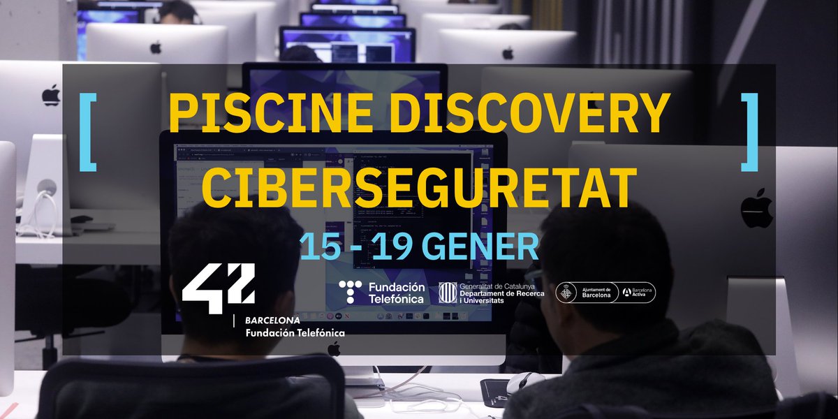 barcelonactiva's tweet image. T'interessa formar-te en #ciberseguretat de la manera més disruptiva? 🔐

5️⃣ dies intensius per aprendre més sobre #OSINT, #WebHacking i #criptografia de forma 100% presencial i gratuïta a #42BarcelonaFTef.

Apunta-t'hi! 👉🏼 loom.ly/yzYQFC4