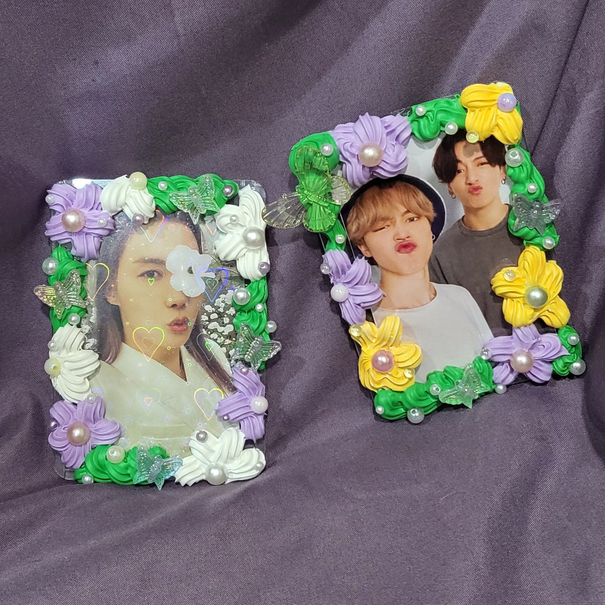 purplericeDIY's tweet photo. 最近做了一款花花草草的卡套，想說不同配色都很好看就多做了兩個，歡迎大家把他們帶回家喔🫶🫶

一個180，兩個一起帶的話350！

會以賣貨便寄出喔～

#紫米手作 #歡迎認領 https://t.co/7SnfsLuFCu