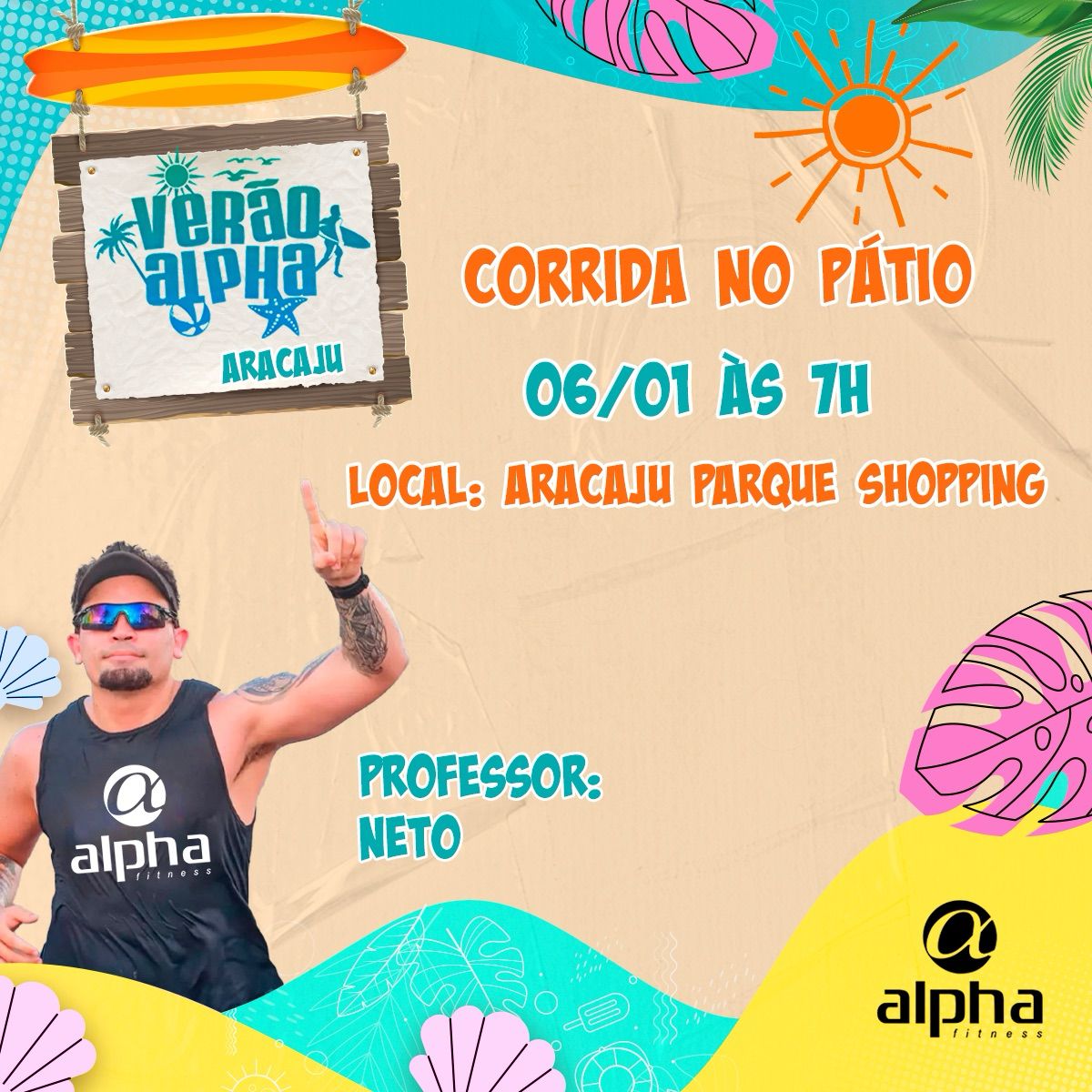 academiaalpha's tweet photo. Eiiii, preparados para mais um fim-de-semana? Então anota aí! ☀️☀️☀️

06/01 - 7h - CORRIDA NO PÁTIO - Aracaju Parque Shopping - Aracaju
06/01 - 7h - PRAIA ALPHA - Funcional Beach - Praia do Porto da Barra - Salvador
07/01 - 7h - ZUMBA ALPHA - Gramado do Jardim de Alah - Salvador https://t.co/6B9I3rLKNr