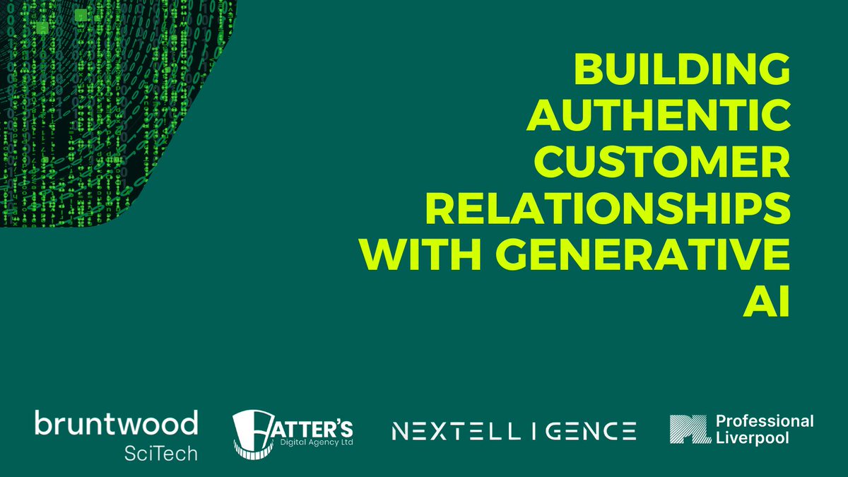 Building Authentic Customer Relationships with Generative AI This free event will explore both the potential and the limitations of this powerful new technology, empowering you to use it strategically to maximise long term outcomes 👉 buff.ly/418SDus #AILiverpool