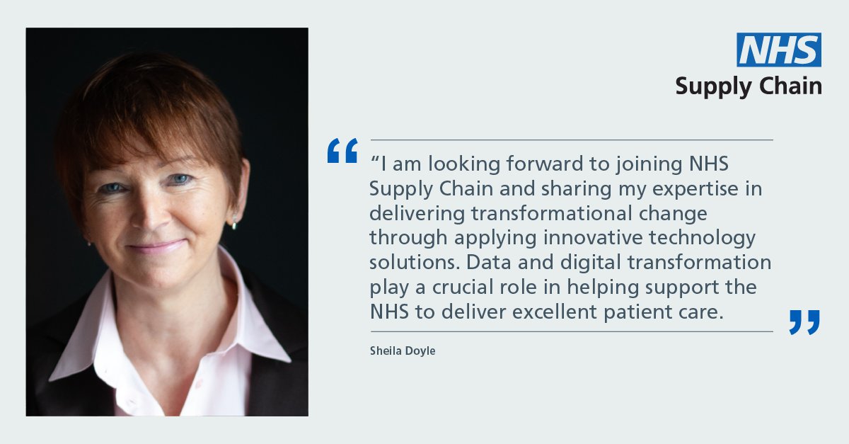 NHSSupplyChain's tweet photo. We're delighted to announce we've appointed Sheila Doyle as a non-executive director to join our Board.

Sheila has over 30 years leadership experience in executive and board positions across top tier organisations.

Read more⬇️
https://t.co/Z8iYr4azm0

#NHS #SupplyChain https://t.co/W8TgEis8dq