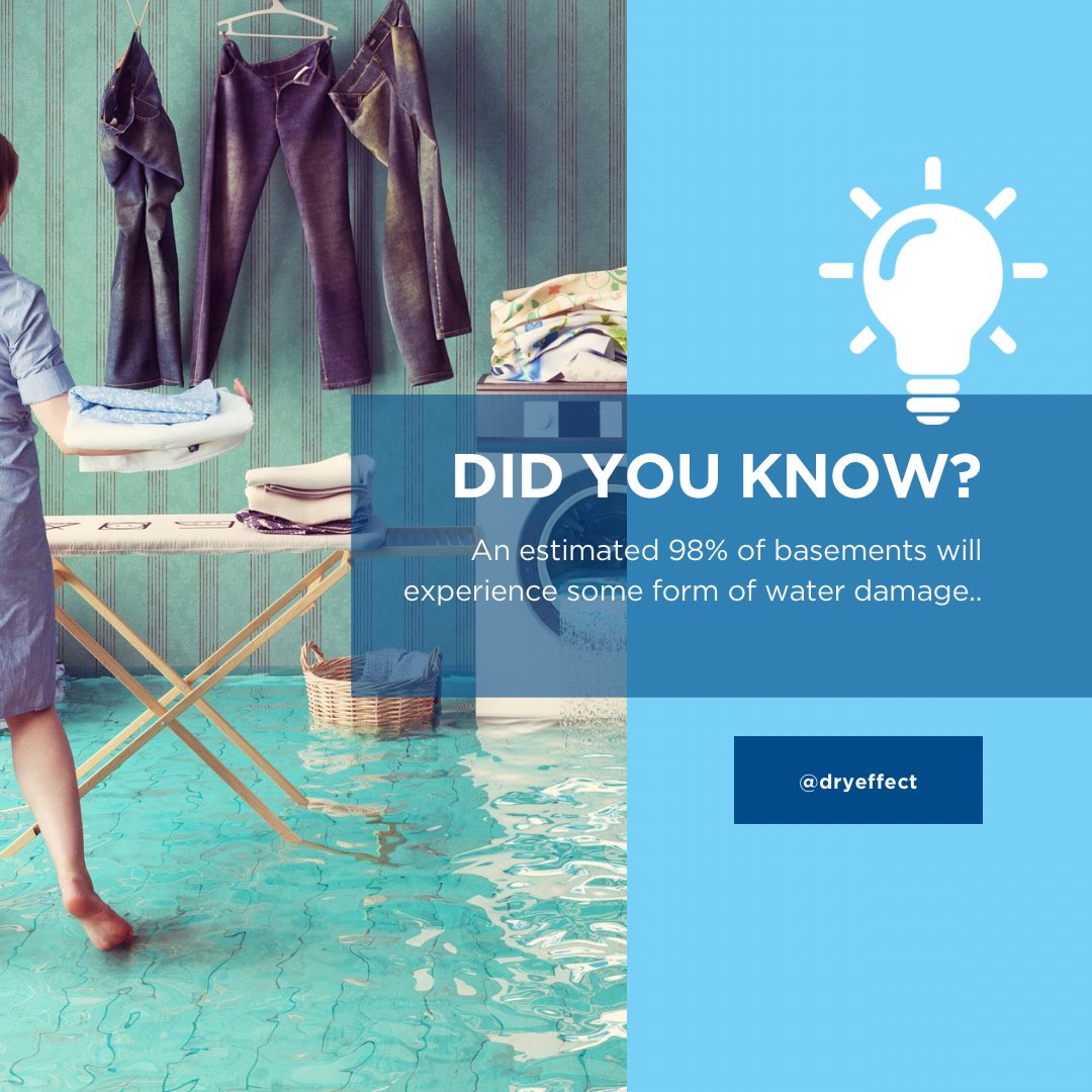 DryEffect's tweet image. 🚨 98% of basements will experience water damage! 🌊 Don’t be a statistic. Protect your basement with Dry Effect’s expert services. Early detection = Savings &amp;amp; Safety. 🏠💦 #BasementProtection #DryEffect #WaterDamageAwareness 🛡️💧