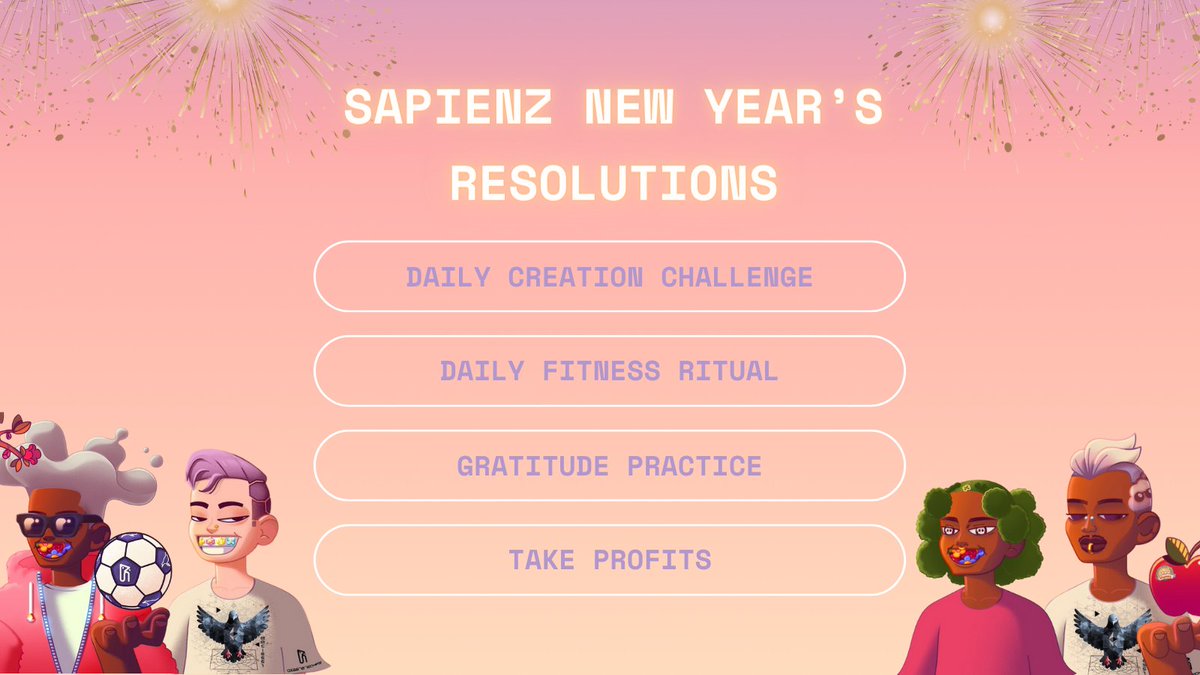 stapleverse's tweet photo. Here are some of the New Year's resolutions we've heard within the SAPIENZ community so far this year.

What are your resolutions, intentions, or goals for the year? https://t.co/L124dAyZMF