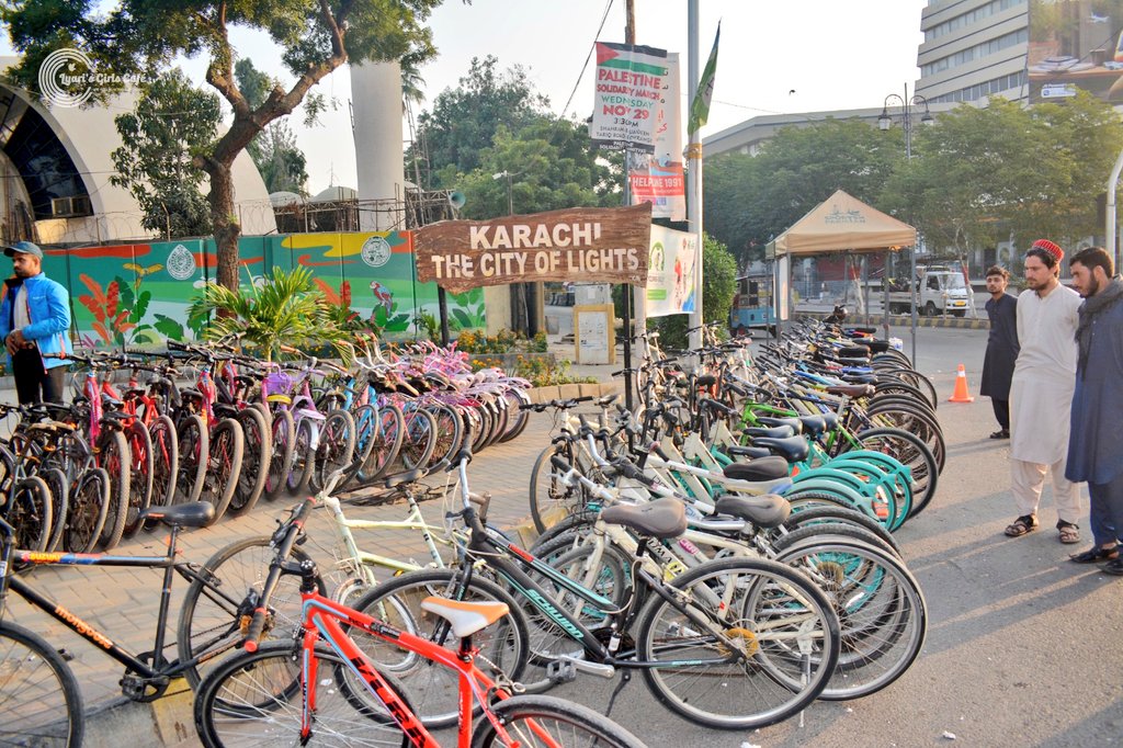 Lyari_GirlsCafe's tweet photo. Go Green Girls Cycle Rally!
@DCSouthKarachi Go Green Cycling Rally 23/24 in collaboration with #SportsInPakistan &amp; @Lyari_GirlsCafe 
Milestone of New Year 2024. An exciting &amp; empowering event as we pedal towards a greener future, eco-friendly transportation &amp; a healthy lifestyle. https://t.co/ExaaDLihay