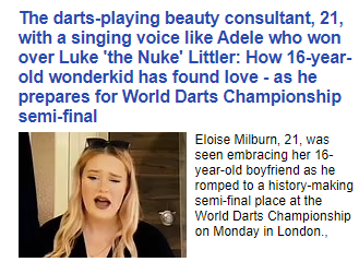 Lots in the media about Luke Littler at the moment, then there is the revelation that his girlfriend, an adult woman of 21. he is 16 for Gods sake. Just old enough to have done his GCSE's and shes old enough to have finished University. Imagine a role reversal. #littler #darts
