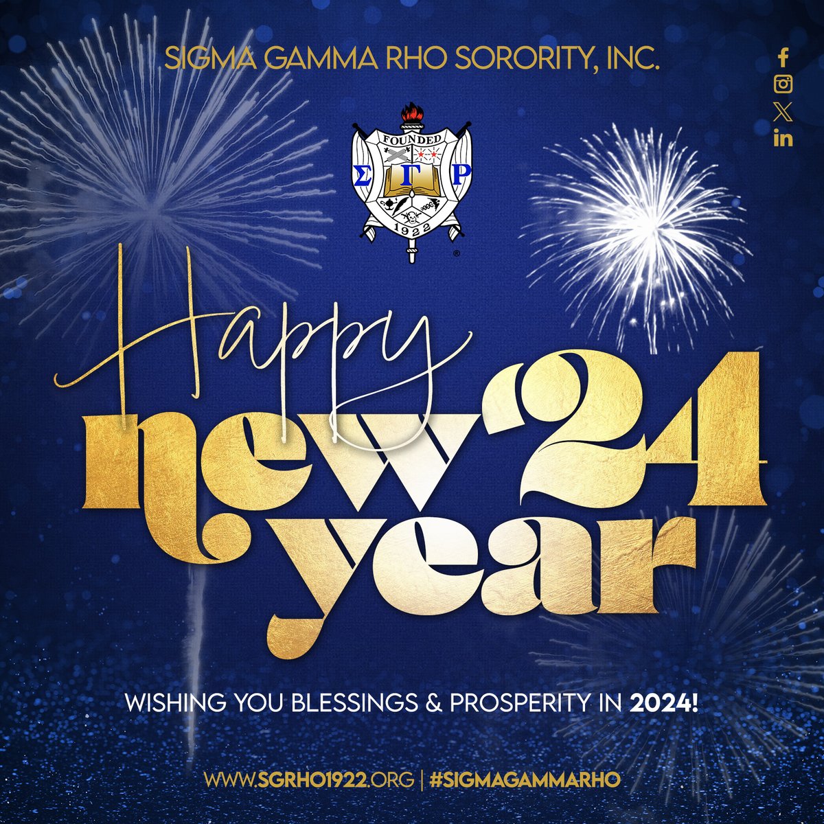 Happy New Year! May 2024 be a GREATER year for you and your family! 💙💛✨
#SigmaGammaRho #AtlantaSGRho #GreaterWomenGreaterWorld #HappyNewYear