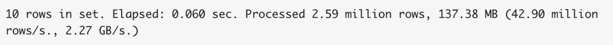 QuinnyPig's tweet photo. Using the second fastest option (@ClickHouseDB) to work with some VPC Flow Logs because the first fastest option (/dev/null) doesn't quite do what I need it to.

(holy HELL is ClickHouse fast; wtf they doing over there?!) https://t.co/mR8qaWDQ7I