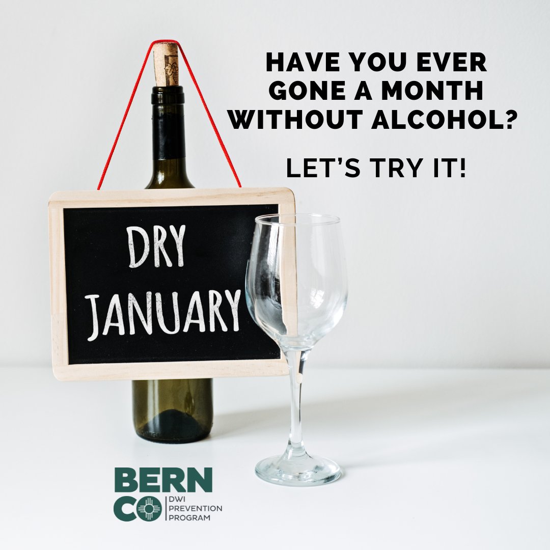 Let's kick off 2024 with a month of sobriety! Taking a step back to see how engrained alcohol is in our daily lives allows us the time and space to reflect on our relationship with drinking. Who's in for #DryJanuary? #BernalilloCounty