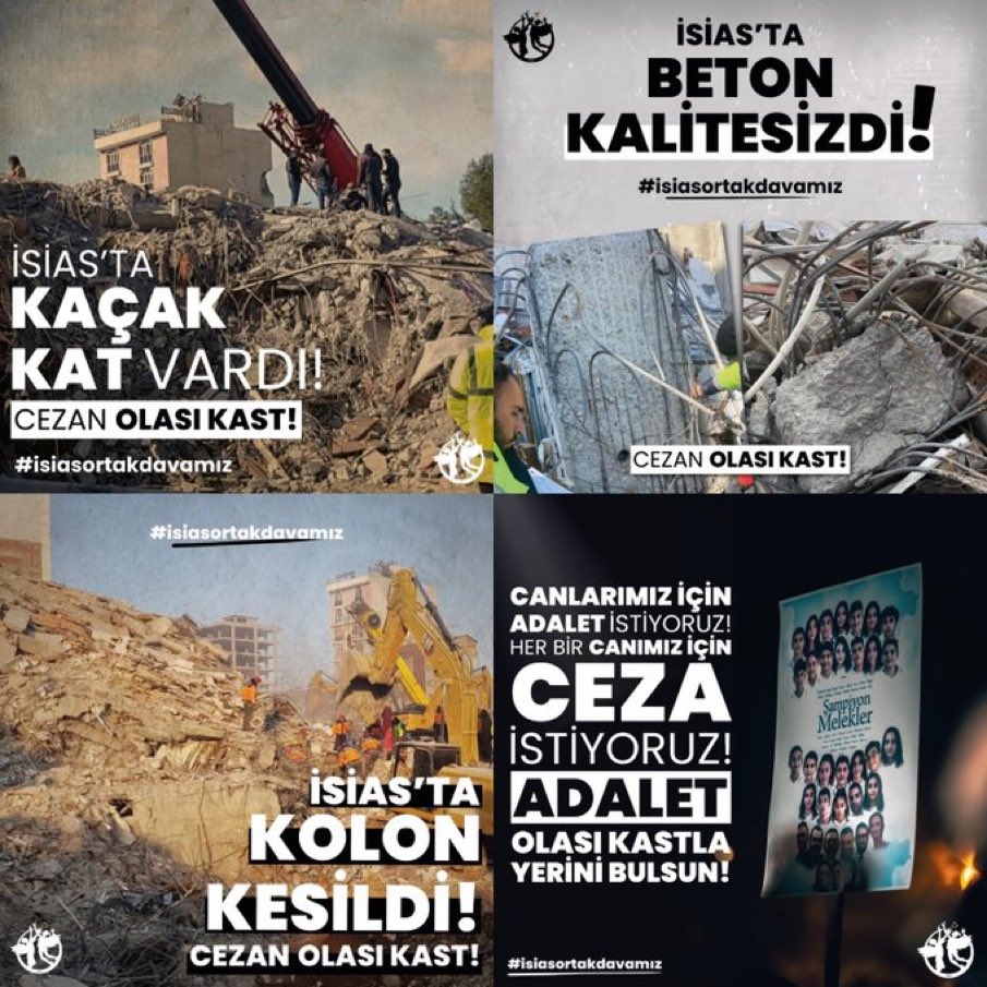 Sen kolon kesersen 
Kaçak kat çıkarsan 
Yanlış demir kullanırsan 
Kalitesiz beton kullanırsan
Karkası senelerce dış etkenlere maruz bırakırsan bu kader değil #isiasolasıkast tır hep burdayız burada olacağız çünkü #isiasortakdavamız