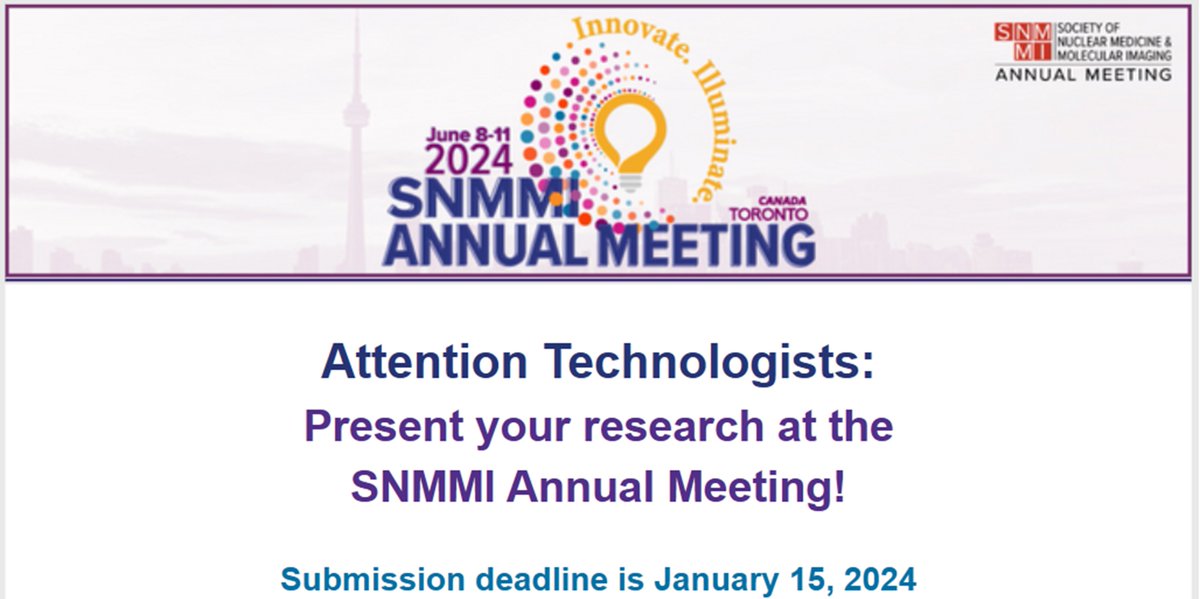 Nuclear_Mbf's tweet photo. Don't do research at your facility? No worries! Submit an educational abstract for the @SNM_MI  Annual Meeting: https://t.co/wMWFwfHf1h

Don't know how to write one? No worries! Here is a 3-minute video on how to do it!
https://t.co/n9nqbTLbQj https://t.co/xvoSBcJvWn