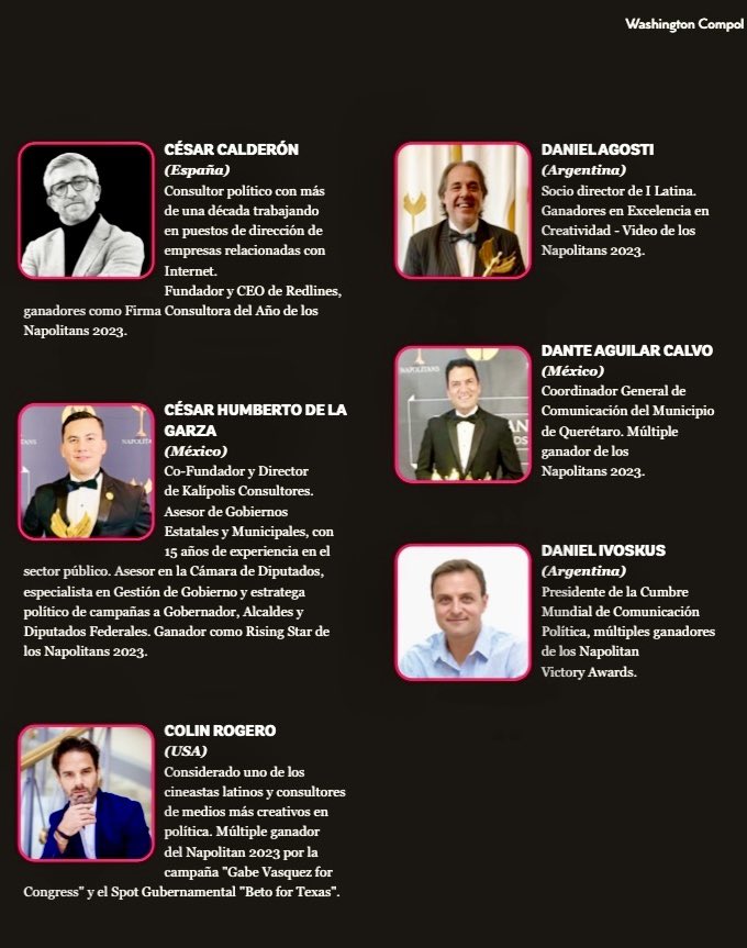 ilatina_agency's tweet photo. Alegría!
Nuestros Directores @jorgeimhof y @agostidaniel fueron distinguidos nuevamente por @WCompol en los “COMPOL 100 - Class of 2023”, entre las 100 personalidades más destacadas de la industria de la comunicación política. #Napolitans #WashingtonCOMPOL https://t.co/XyICi9z2B8