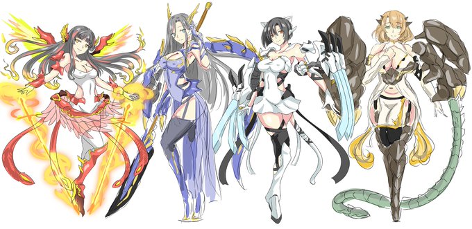 朱雀と玄武もさっさと描き直したいけど、この二人はデザイン結構気に入ってるのであまり変えないかも 