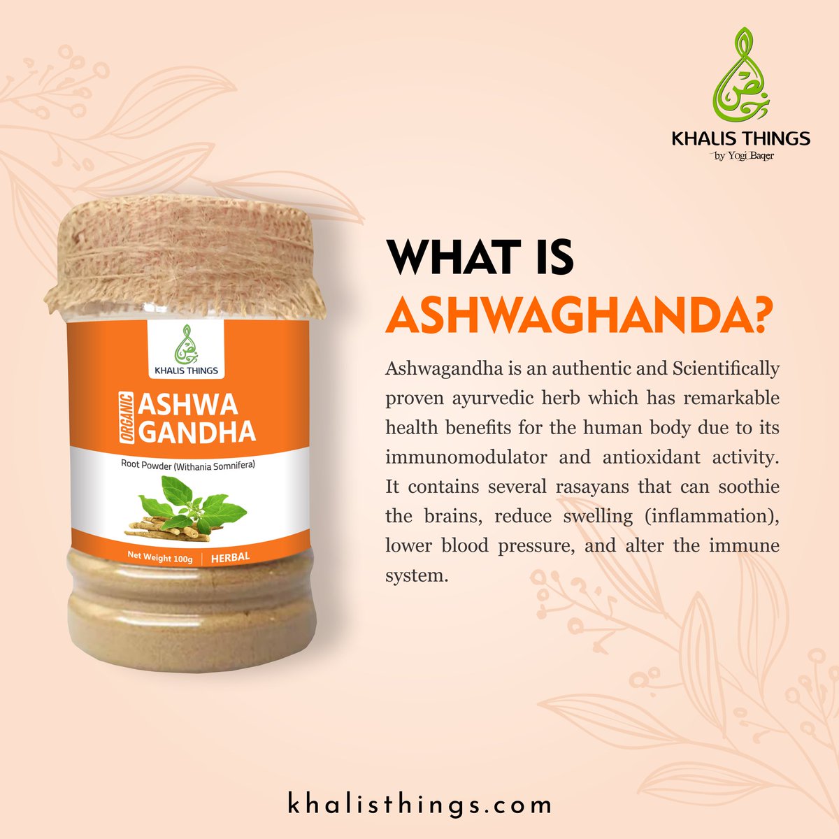 KhalisThings's tweet photo. Did you know what is Ashwagandha??

✨It boost your immunity
✨soothe inflammation
✨ enhance your overall well-being with this Ayurvedic wonder. 

Order now at Khalis Things! 

https://t.co/auqVWHrIWG

#ashwagandhapowder #ayurvedic #organicproducts #khalisthings #yogibaqer https://t.co/CQjTfcQNxQ