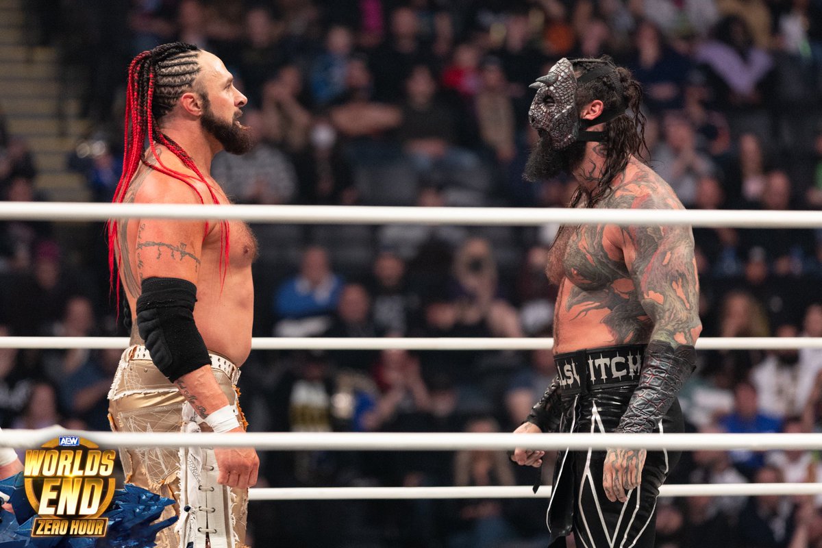 LanceHoyt's tweet photo. The Kaiju Battle @aew NEEDS! 

@luchasaurus Let’s WRECK THE WORLD! 

#AEWWorldsEnd #AEW #AEWDynamite #AEWCollision https://t.co/PJc31DZRdi