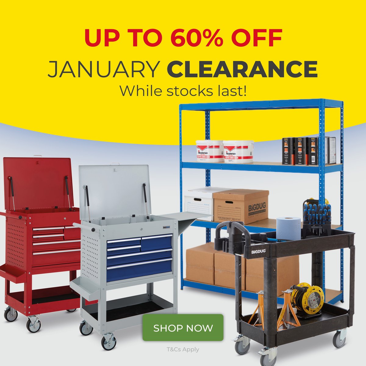Happy New Year! 🎉 We're kicking off 2024 with BiG savings in our January clearance. From sturdy shelving to must-have storage solutions - we've got it all and with up to 60% off too! Shop now 👉 bit.ly/48ER8GG