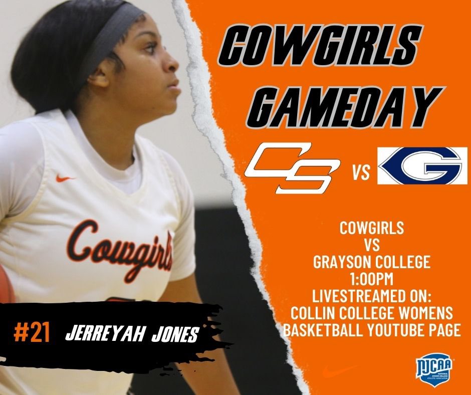 COWGIRL GAME DAY: Cowgirls battle Grayson College at 1pm in Day 1 of Collin Classic! Games will be livestream on m.youtube.com/@collincollege…. #cowgirlnation🏀 #orangepower🍊