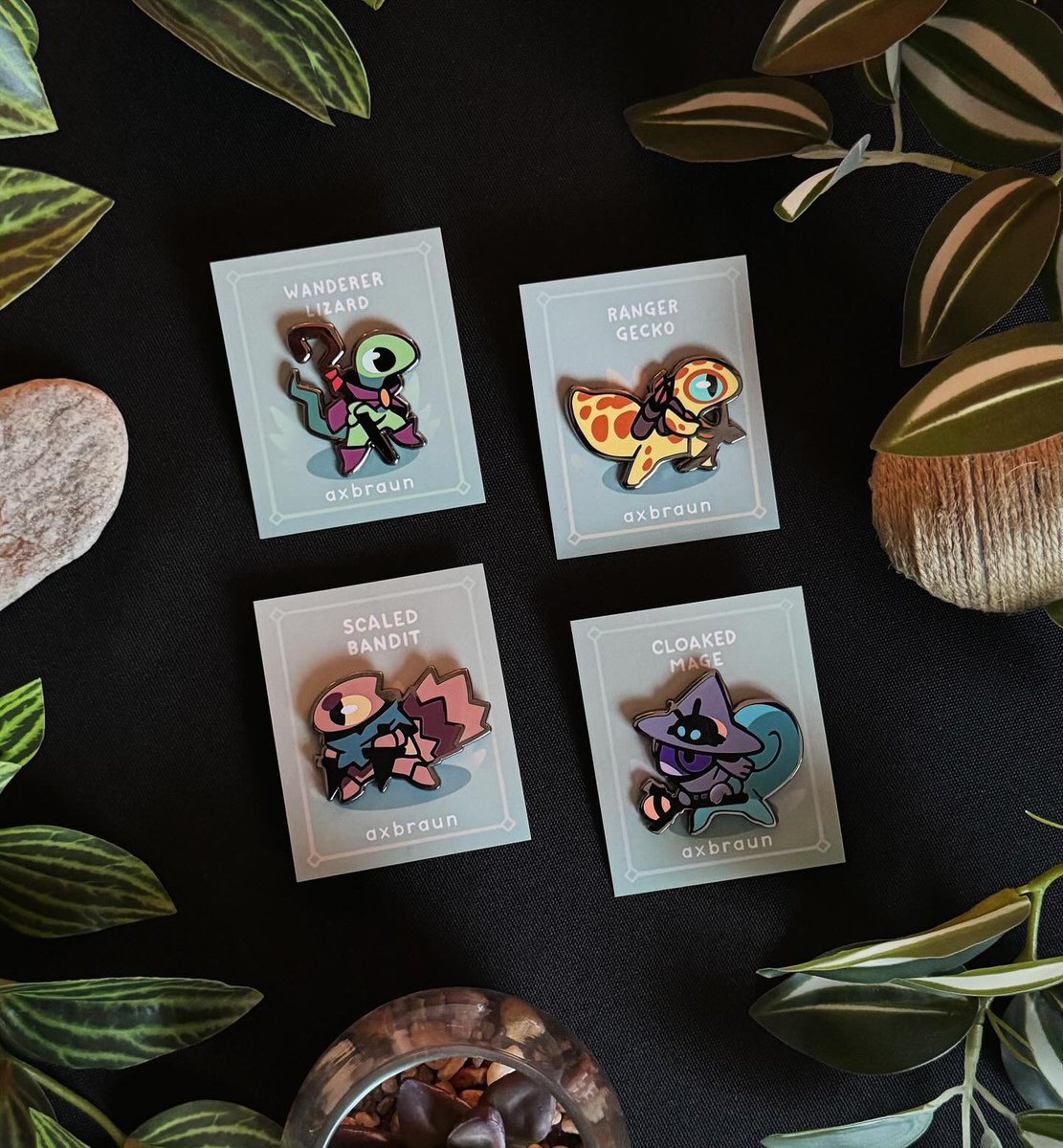 AxBraun's tweet photo. Companion lizard pins are now available - check out my IG where I’m hosting a free bundle giveaway! ✨ https://t.co/95Uu5WjgQM
