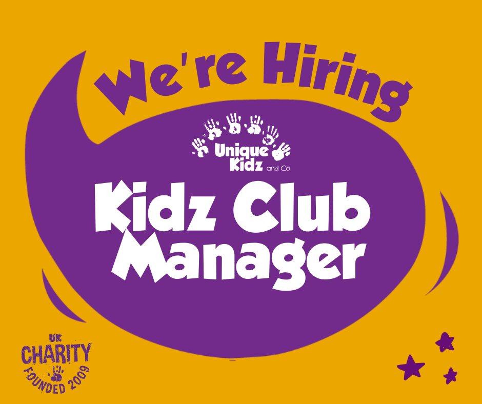 New Year, New Job!
Help make a difference to the lives of children with disabilities. We are looking for our new Kidz Club Manager could that be you?
£23.5k - £26k, 35 hours per week + more! Click here to find out more and apply! 
uniquekidzandco.org.uk/current-vacanc…