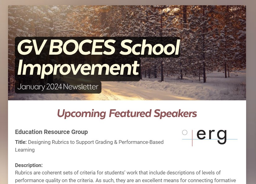 Happy New Year! Kick-off 2024 with the January edition of the School Improvement newsletter! 🎉☃️ NYSED updates, new SIT podcast, and more! 
Link:  bit.ly/3S054pg