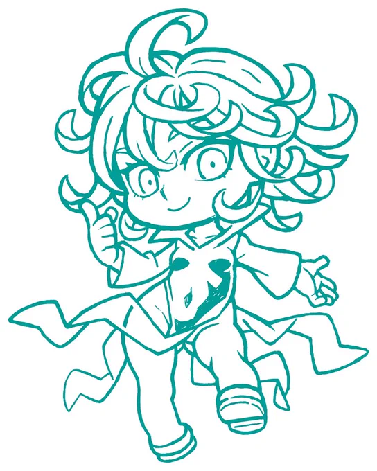 プルツー描いてる合間の息抜きに描いたタツマキのラクガキ。 