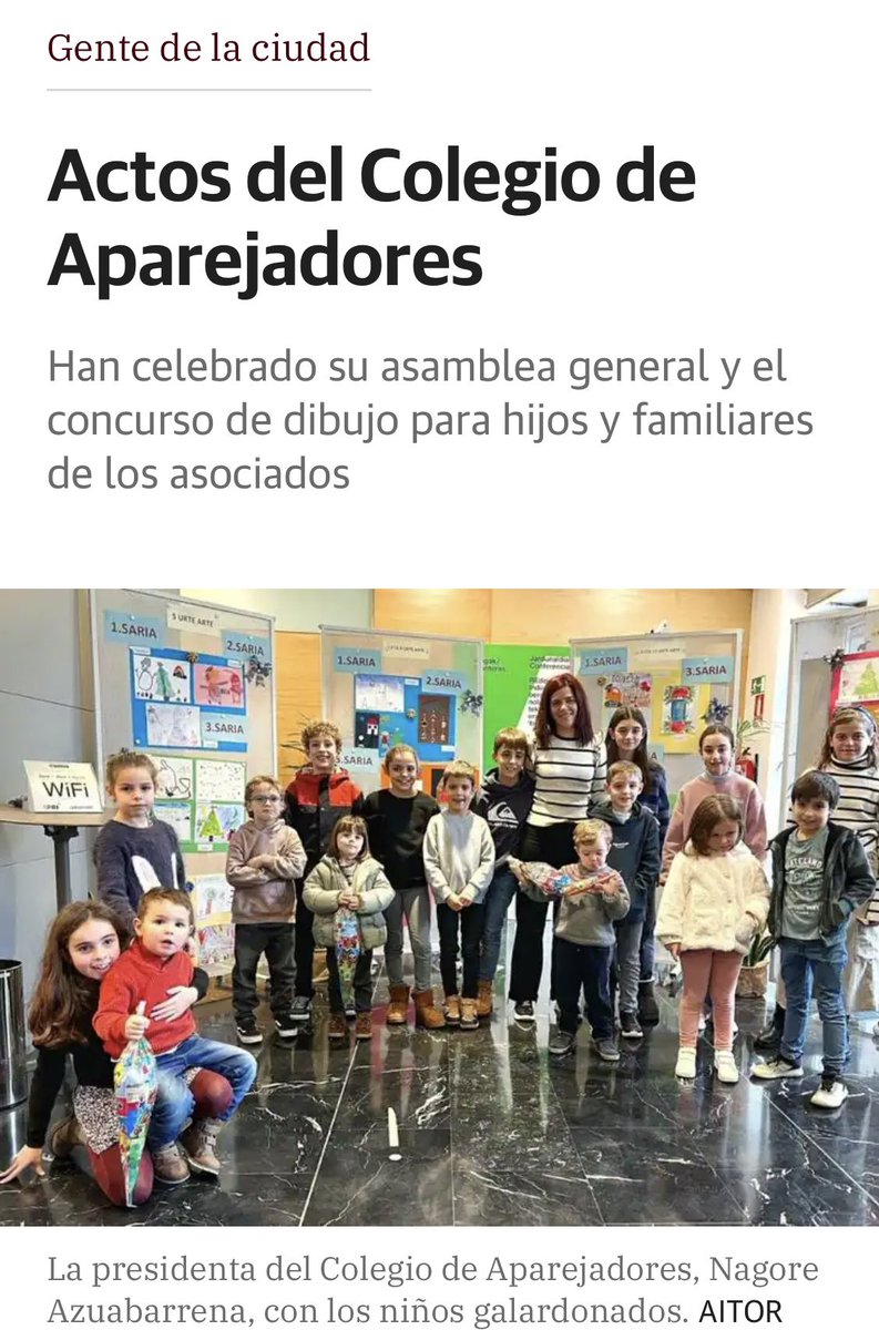 Mila esker <a href="/diariovasco/">El Diario Vasco</a> -ri gure Haurren Marrazkien XXIV. Lehiaketaren sariketaren kronika egitearren. 
••
Muchas gracias a #ElDiarioVasco por la crónica publicada en sus páginas sobre la entrega de galardones del XXIV Concurso de Dibujos Infantiles. 
🔗 diariovasco.com/san-sebastian/…