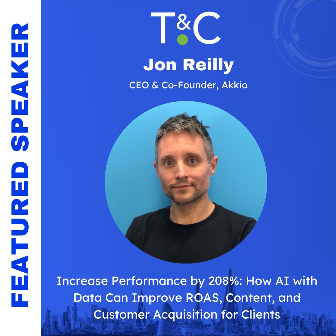 📢Next week, Akkio CEO &amp; Co-Founder, <a href="/jonathonreilly/">jonreilly.eth</a>, will be speaking at the <a href="/traffic_summit/">traffic_summit</a> 

Join us for a step-by-step guide on how to use AI and data to improve ROAS, content, and customer acquisition for clients. 

#TCS24 #Marketing #AgencyGrowth