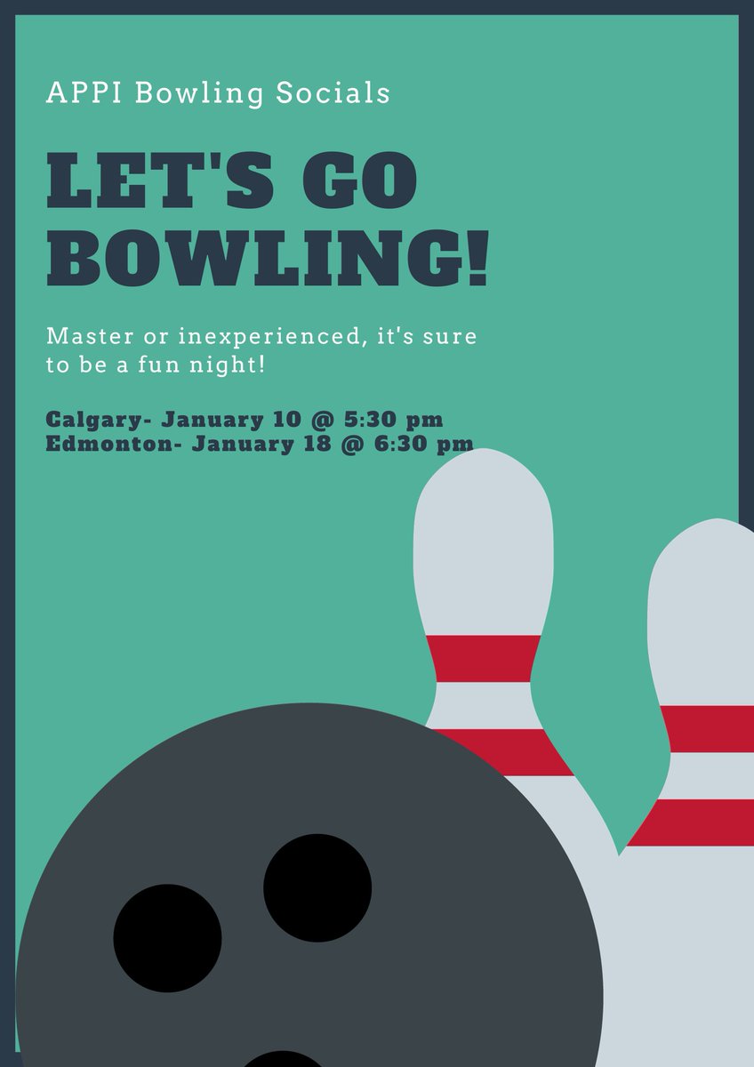 APPI January Bowling Socials!
Join the APPI Edmtonton and Calgary Events Committees to shake off the New Years Blues with a fun Bowling Social!
Register Online for both locations at: albertaplanners.com/about-appi/wha…