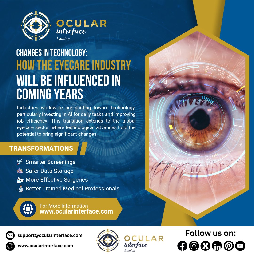 OcularInterface's tweet photo. Revolutionising Eye care
Visit our Website ▶️ https://t.co/qPgIJs3xuQ
#EyeHealth #VisionCare #EyeTech #SightSolutions #OpticalInnovation #EyeWellness #VisualHealth #OcularAdvancements #DigitalEyeCare https://t.co/MEhOgScfuw