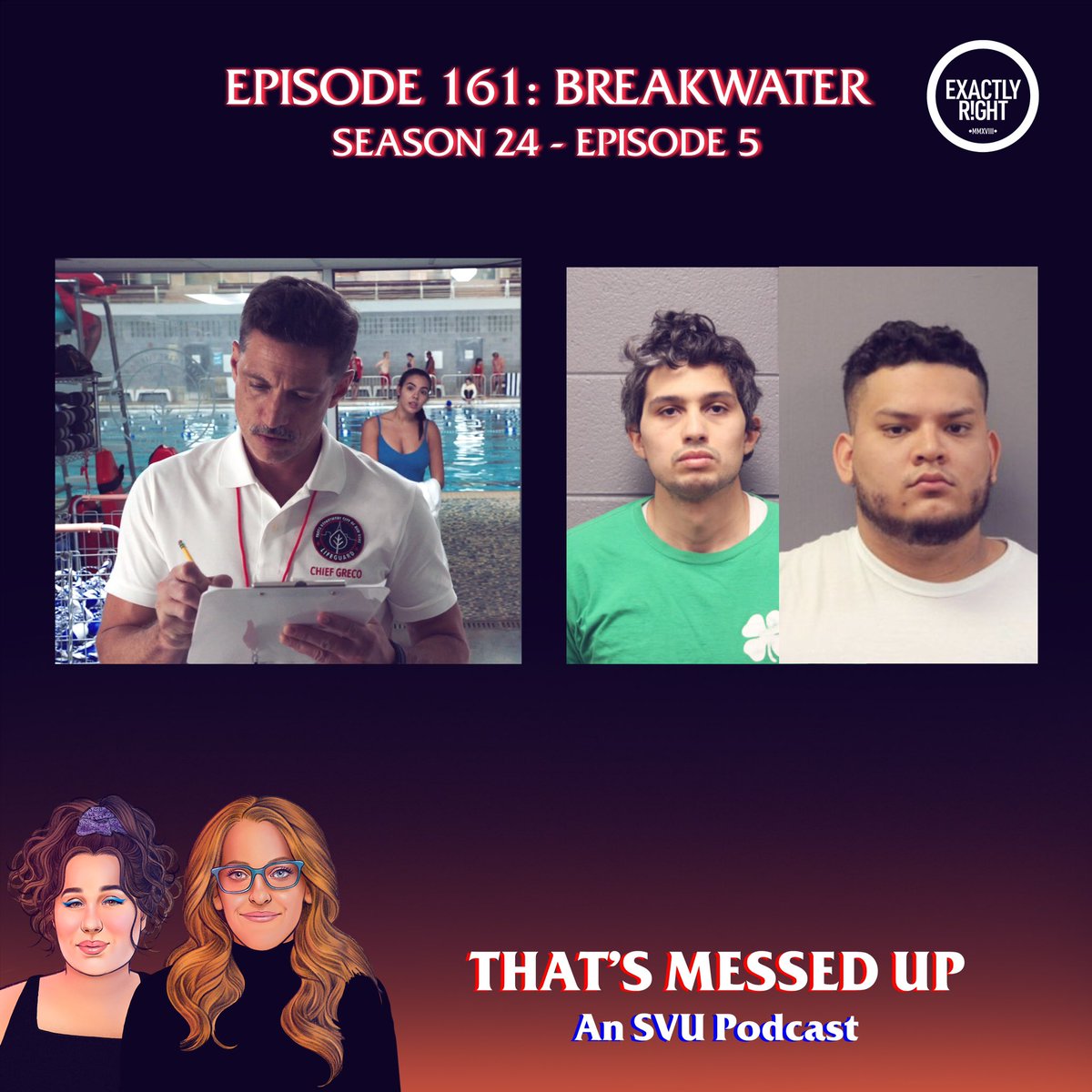 NEW EPISODE - Episode 161 “Breakwater” is up on @exactlyright! Happy 2024 everyone! Enjoy our first episode from the 24th season about… THE MOST POWERFUL LIFEGUARD IN NEW YORK! Listen on @applepodcasts podcasts.apple.com/us/podcast/tha… or @spotifypodcasts or wherever you pod! #svu #dundun