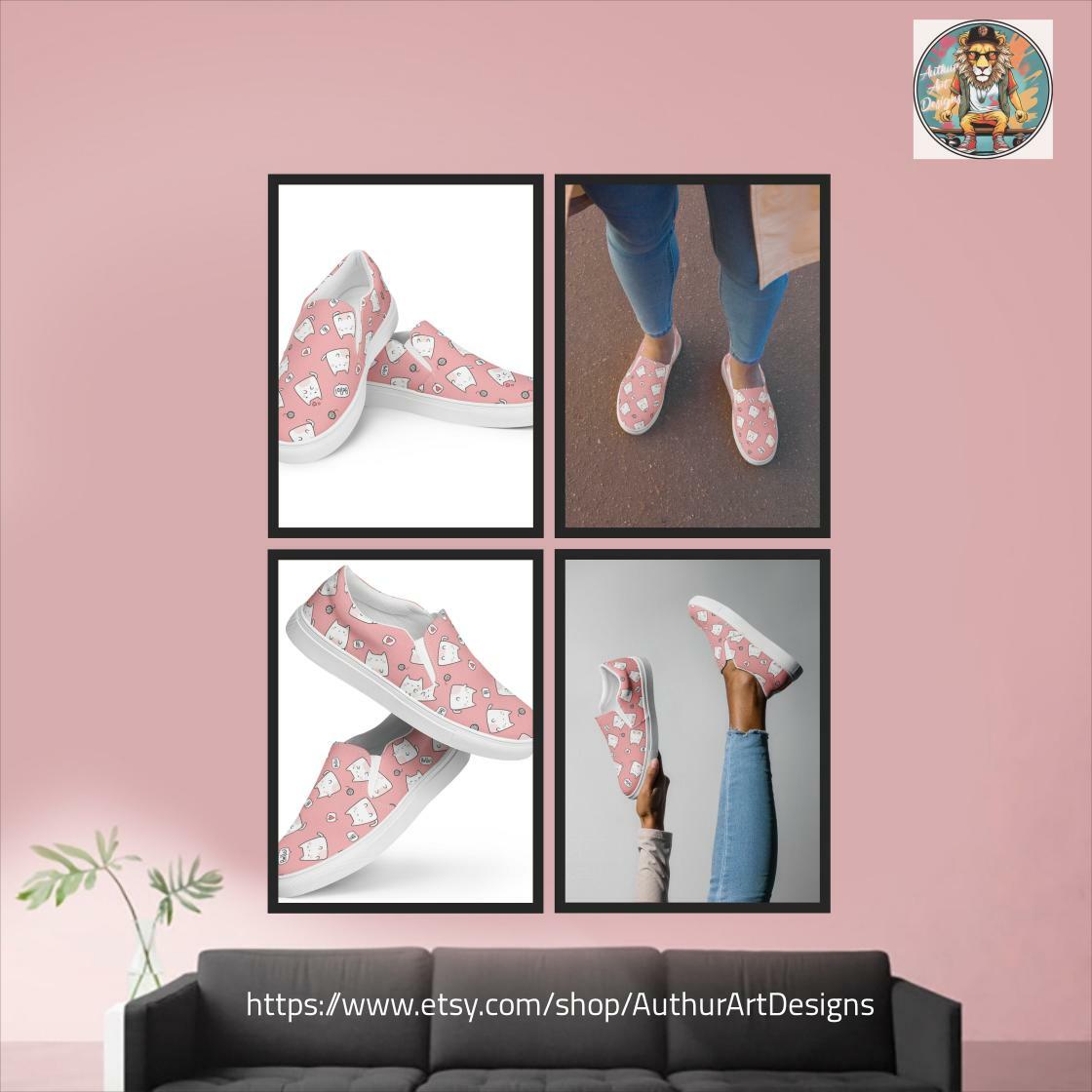 authur_art's tweet image. Teen girls Funny Cat Slip-On Shoes, Kawaii Cat Canvas Shoes, and Cat Lover Sneakers, stylish pink funny cat design, makes excellent gifts #TennisShoes #WomensSlides 
$67.99
➤ etsy.com/listing/160651…