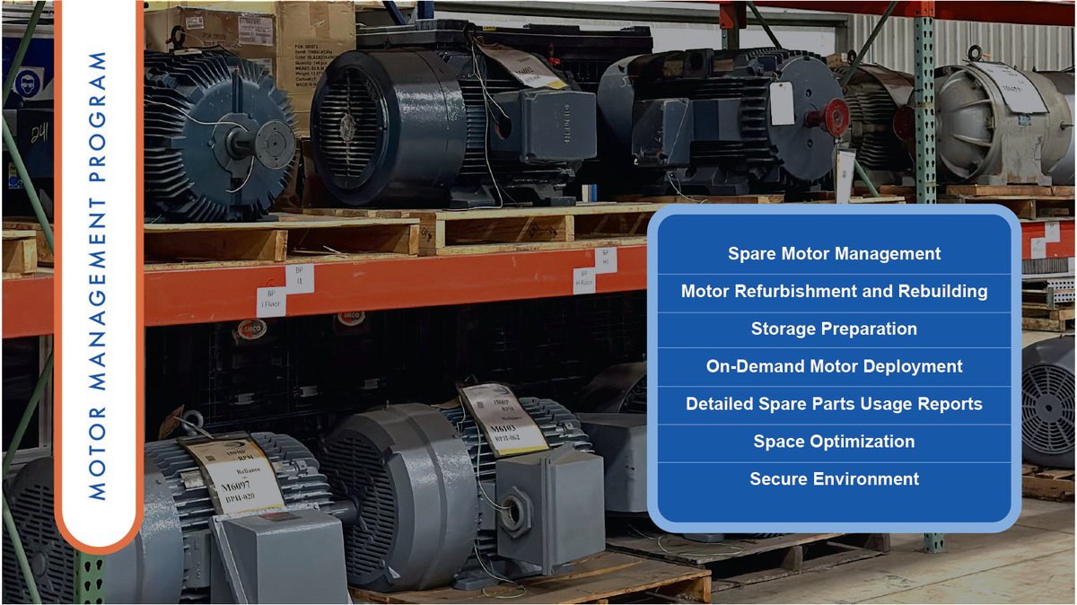 ACTRepair's tweet photo. Start the new year right by utilizing the Motor Management program from Whelco. Our comprehensive services ensure that you can rest easy, knowing you have spare motors available 24/7/365.

#motormanagementprogram #motorstorage #motorrepair https://t.co/dLivThbmIh