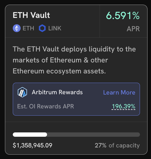 perenniallabs's tweet photo. Earn $ARB by depositing into Perennial Vaults! 👀 https://t.co/A5333AlJM2