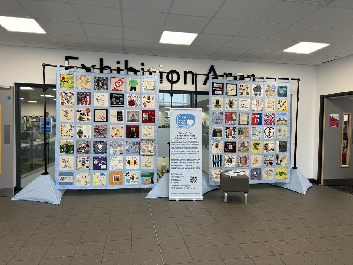 The North East Speak Their Name suicide memorial quilt continues its tour. Next stop Whitley Bay Library. The feedback is so moving. We are raising awareness & starting conversations @QuinnsRetreat @NorthEast_STN #SuicidePrevention #MentalHealthMatters