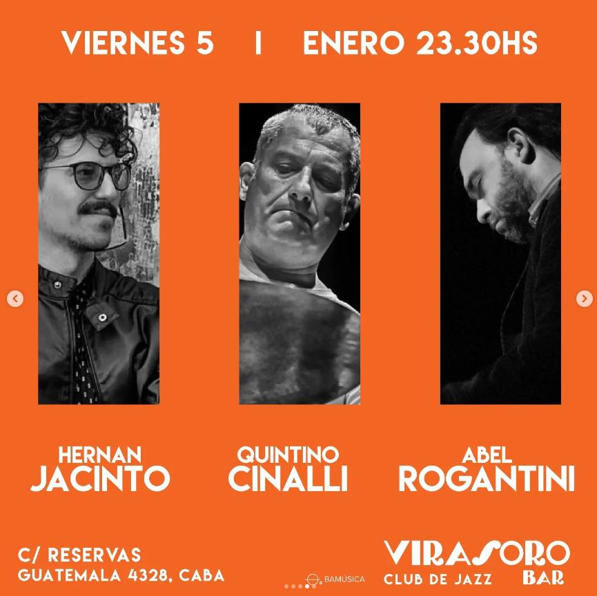 ¿Te los vas a perder? <a href="/VirasoroBar/">Virasoro Bar - Club de Jazz</a> abre sus puertas para iniciar el año con estos shows. <a href="/FlopaSuksdorf/">Flopa Suksdorf</a>, <a href="/hernanjacinto/">Hernán Jacinto</a> y mucho más!!

Cc: <a href="/mkanen/">martín kanenguiser</a>