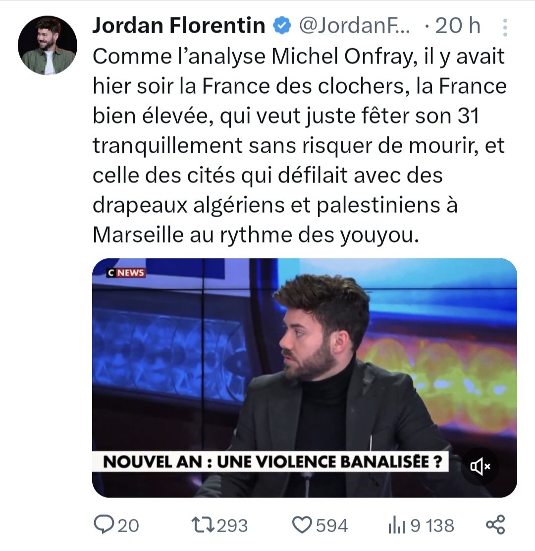 Superbe analyse , pas binaire du tout ! Bravo @BVoltaire @gabriellecluzel @JordanFlrtn La France bien élevée c'est un concept sociologique ? Psychologique ? La France des clochers = bien élevé !!! Sublime !!!