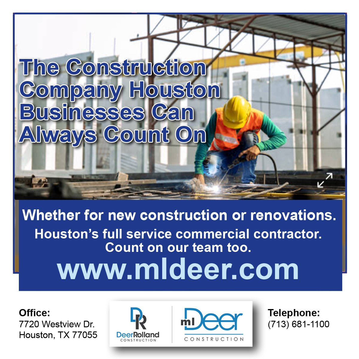MLDeerTx's tweet photo. Project management is vital for successful construction. It’s the attention to details, communication &amp; expertise that often make the difference. Call us or visit our website https://t.co/jakKkGI9B1 to discuss your construction needs.

#MLDeer #HoustonCommercialConstruction https://t.co/0n9QVv6BoP