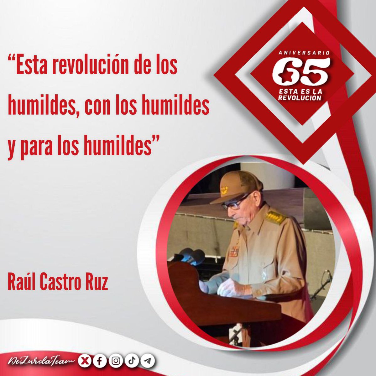 Mjordan8806's tweet photo. "La Revolución es una historia de valientes que se han sobrepuesto a las necesidades para garantizar felicidad y unidad, independencia y libertad."

#Cuba 🇨🇺
#RaúlEsRaúl 
#EstaEsLaRevolución https://t.co/yTH1nHD3hU