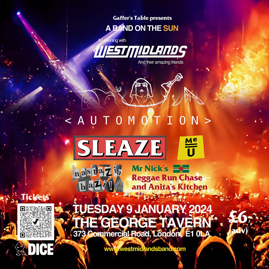 #HeadsUp #London💥 #SLEAZEBand will be tearing up the stage at @GeorgeTavernE1 on 9th Jan w/ their infectious #indie tunes alongside #WestMidlands & friends🎵 We all want an eve of banging #music & fun in #January! Grab tix 👇😎

@andrewWM @scratchytwit 
bit.ly/48uI33u