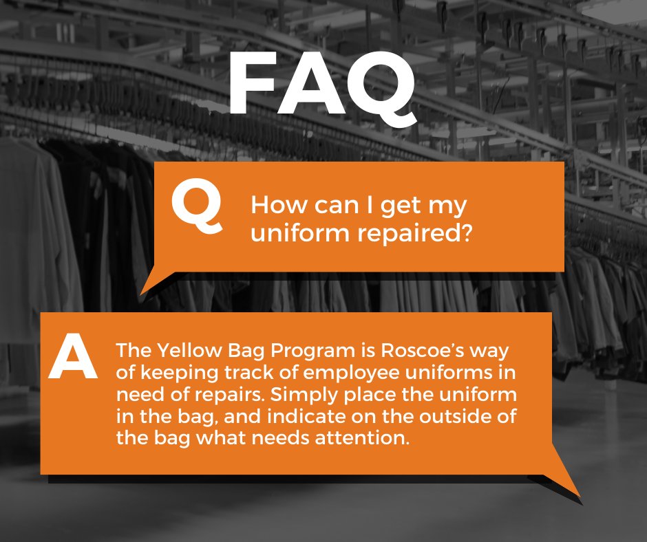 Given the demands of the industries we serve, wear &amp; tear on the job is inevitable. 

This is where our Yellow Bag Program comes in! It is a part of our communication station that hangs in our customers’ locker rooms and is easily accessible to employees.

eroscoe.com/blog/learn-how…