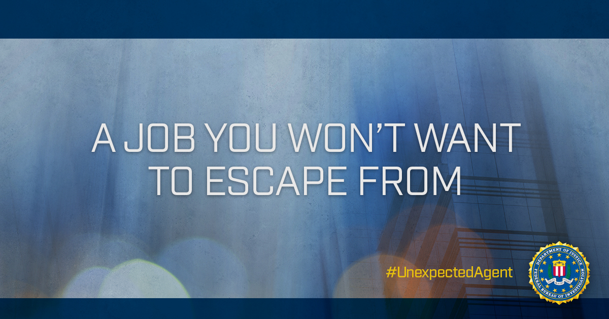 FBIPhoenix's tweet photo. An #UnexpectedAgent is someone who has no prior law enforcement background. You're exactly who the FBI is looking for, from psychologists to teachers and engineers to lawyers. #FBIJobs https://t.co/wy5ioBlXTn https://t.co/Vjck50oYrZ