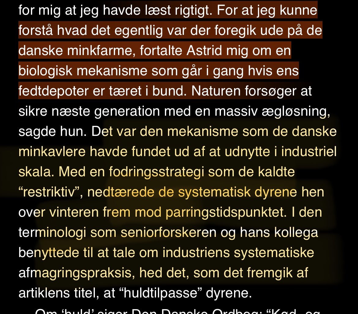 Den dyremishandling, som fandt sted i minkbranchen er så horribel 😢 Her fra ‘Det blinde øje’ af Mathilde Walter Clark👇 Et lavpunkt for det erhverv, som blev forgyldt af politikerne for at stoppe mishandlingen. Et skammeligt kapitel i dansk landbrugshistorie #dkpol