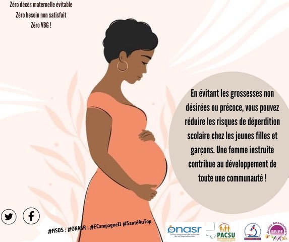 Savez-vous que la planification familiale contribue au développement d’un pays ?

#MSDS #ONASR #ECampagneII #SantéAuTop #chaqueenfantcompte