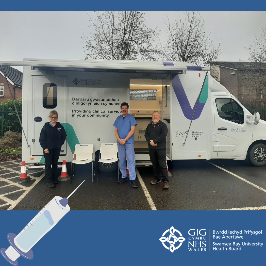 🚐 Our Immbulance is back on the road! Wednesday 3rd and Thursday 4th January, 10:15am – 4:30pm, it will be at Port Talbot Resource Centre in Baglan offering Covid vaccinations to health board staff and those eligible in the public.
More info - sbuhb.nhs.wales/vaccinations-i…