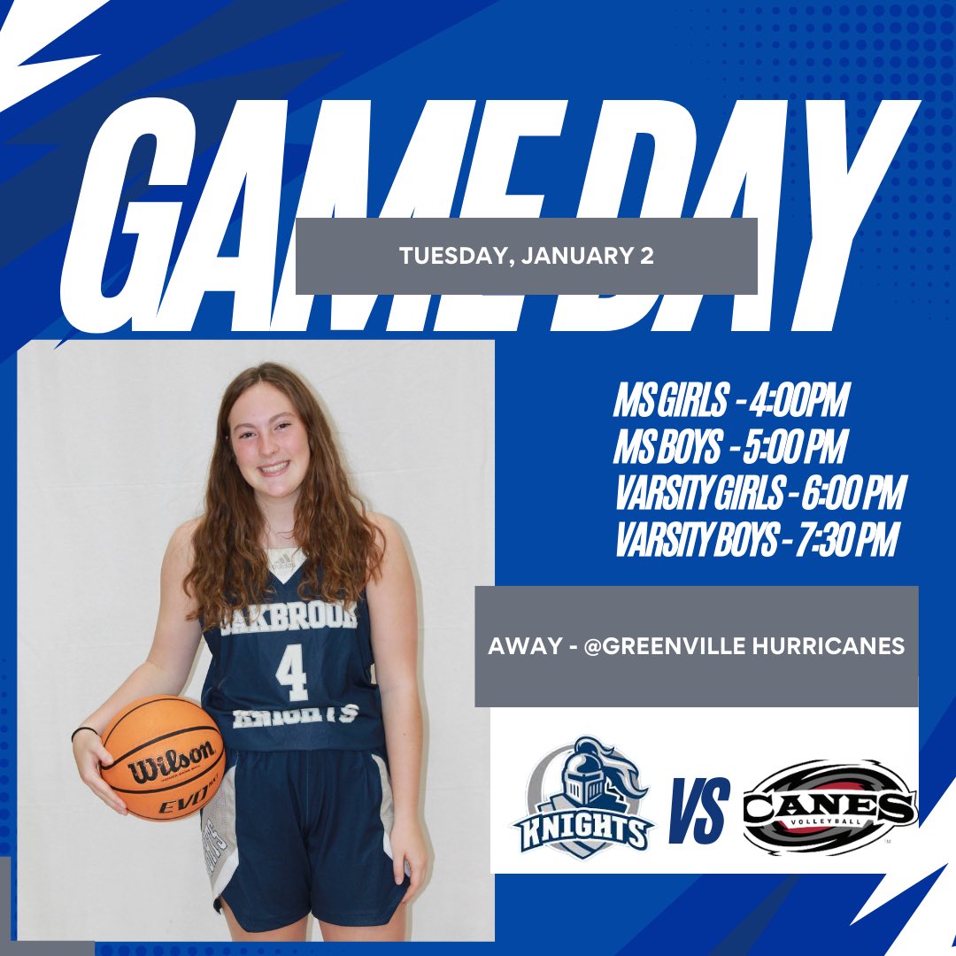 Game Day! Come out to support our Middle School and Varsity girls and boys as they travel to take on the Greenville Hurricanes. Location 
Standing Springs Baptist Church, 1111 W Georgia Rd, Simpsonville, SC 29680 #GoKnights