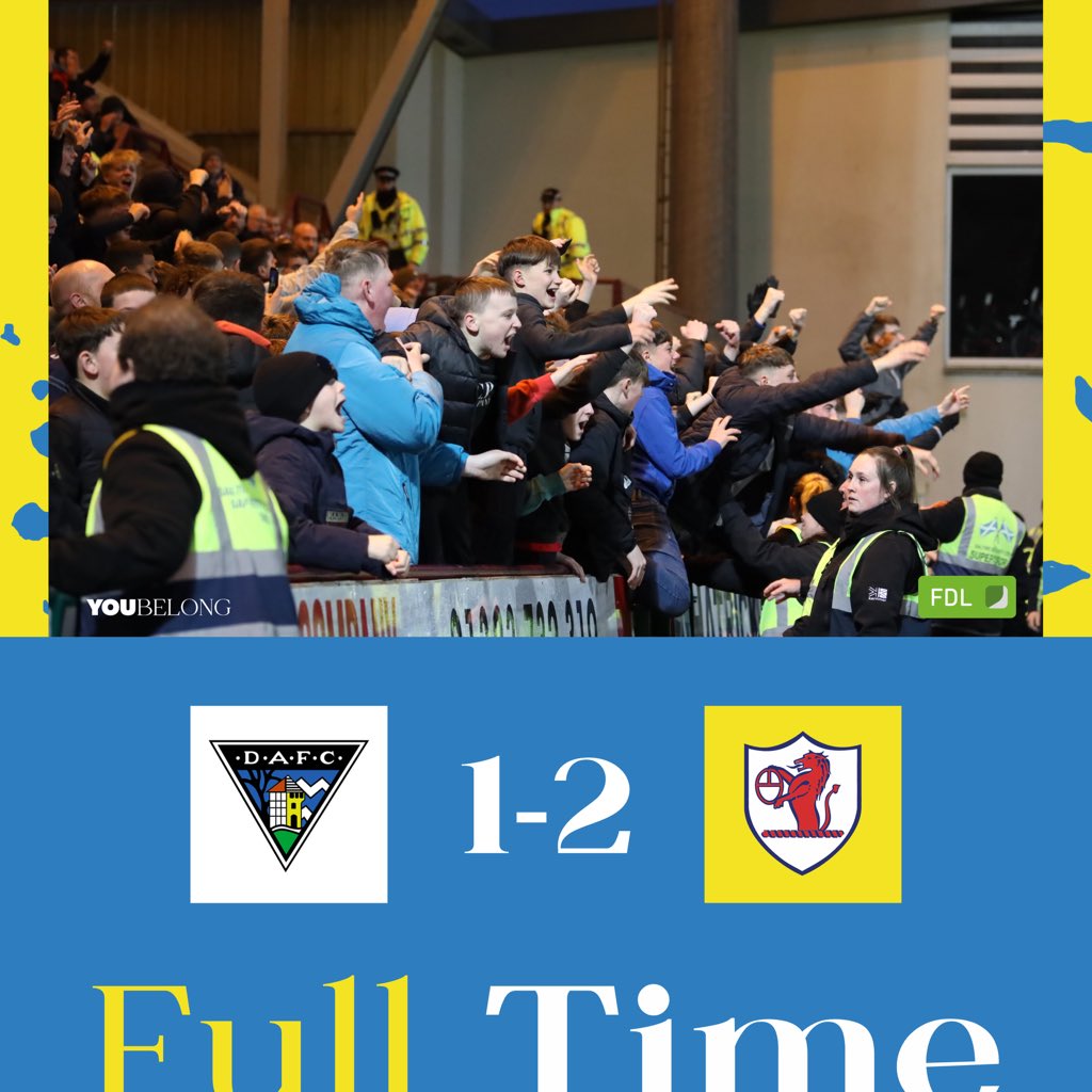 RaithRovers's tweet photo. FT: Dunfermline 1-2 Raith Rovers

Our 𝐟𝐨𝐮𝐫𝐭𝐡 consecutive win over our rivals for the first time since 1981/82.

We stay top of the league.

#YouBelong https://t.co/7yjQSbZusy